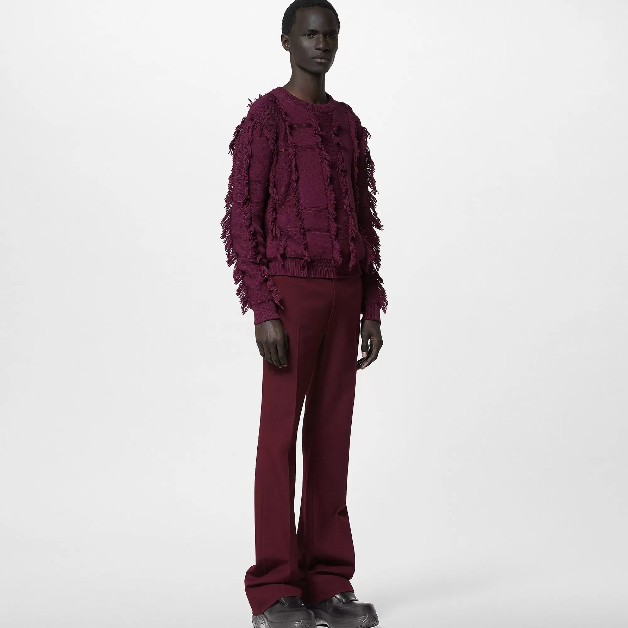 Shop Louis Vuitton Fringed Crewneck