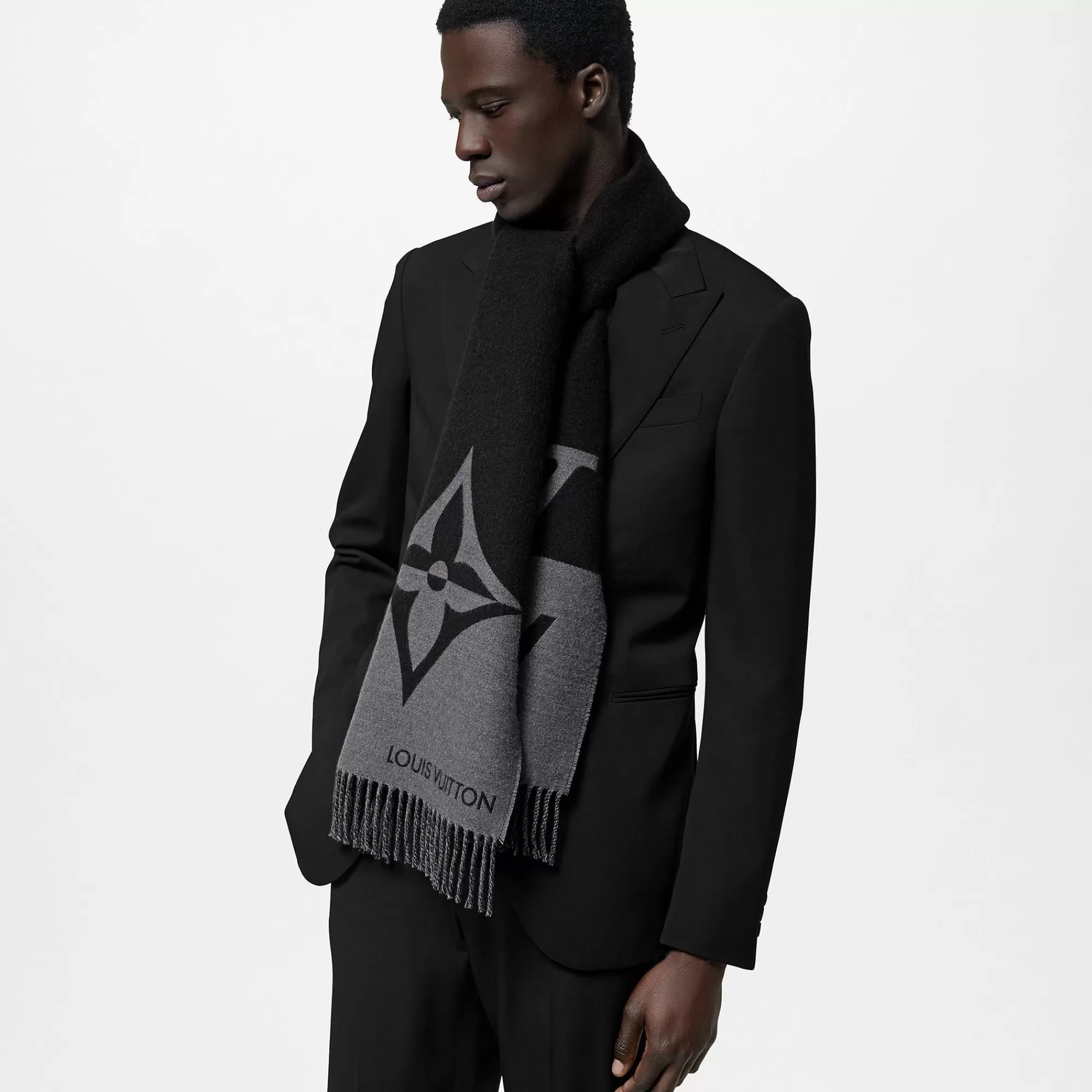 Online Louis Vuitton Graphic Dual Scarf Black