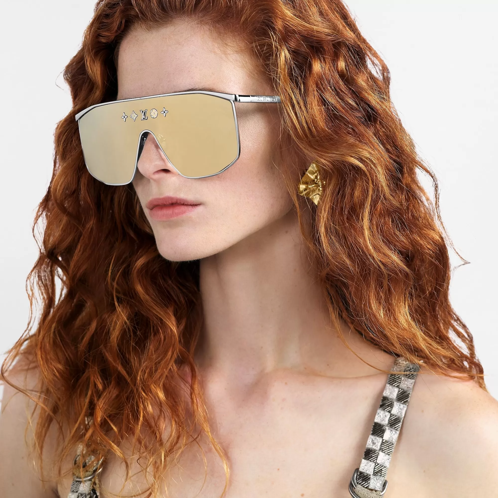 Hot Louis Vuitton Lv En Mask Sunglasses Gold