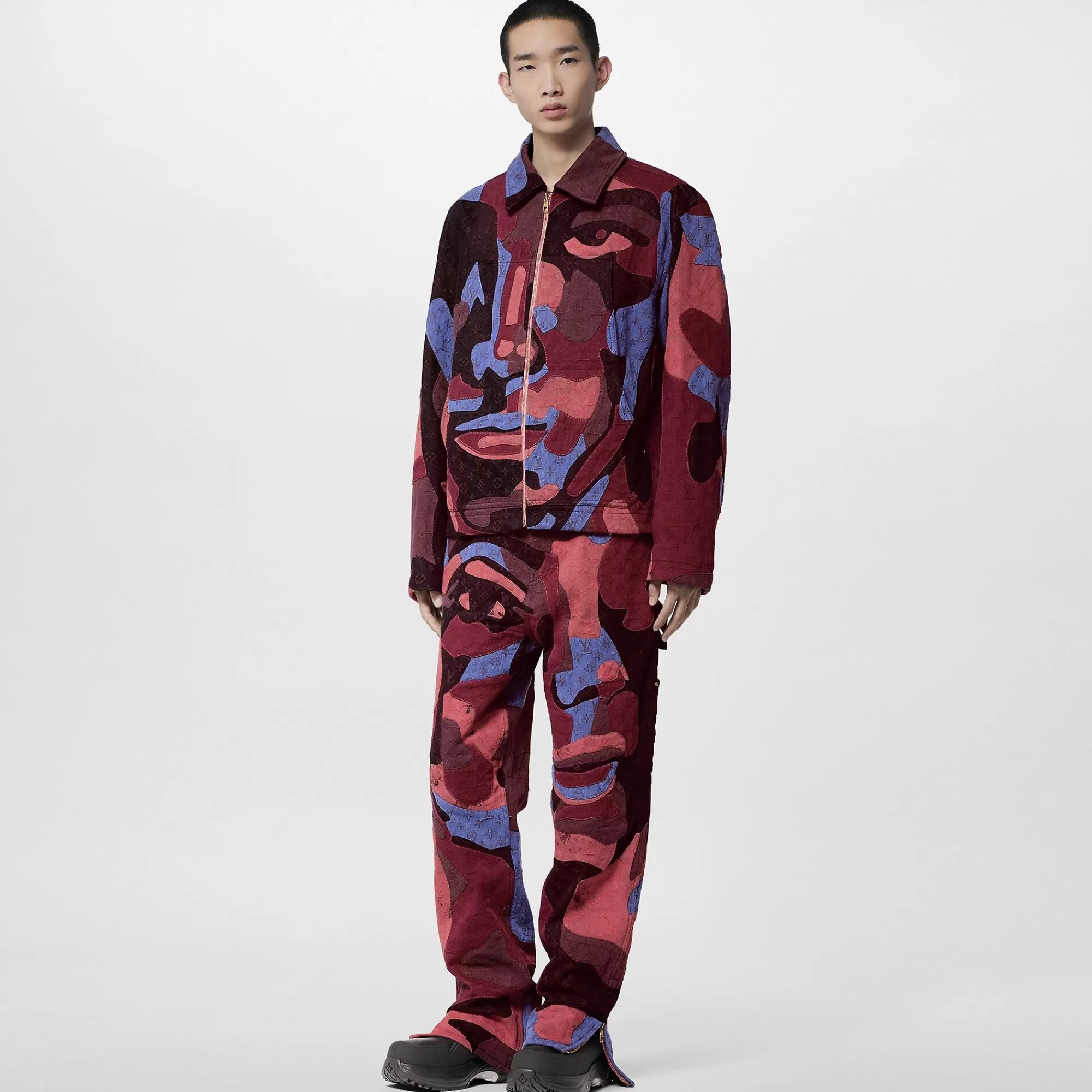 Store Louis Vuitton Made To Order Patchworked Portrait Denim Pants