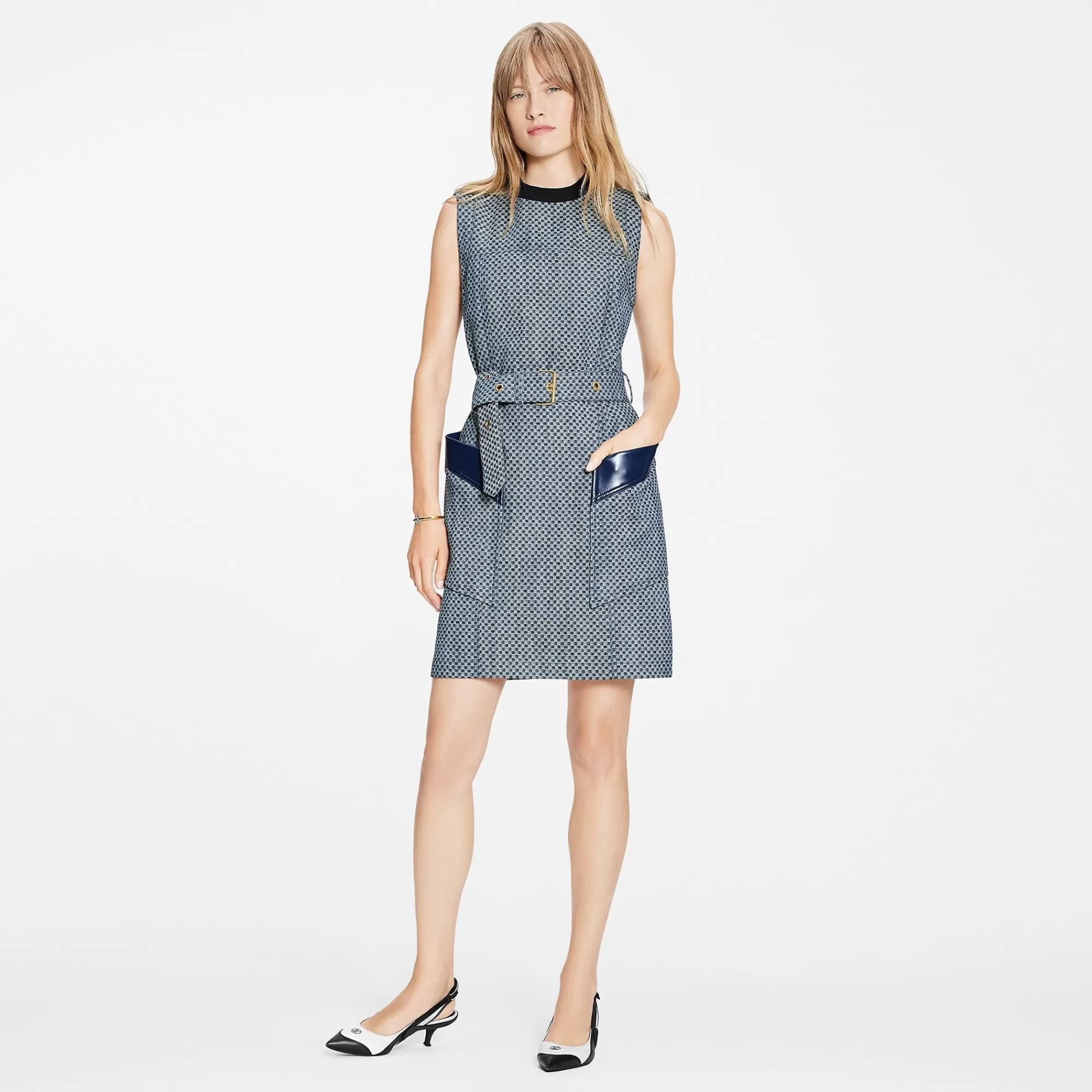 Best Louis Vuitton Mini Checkerboard Denim Dress