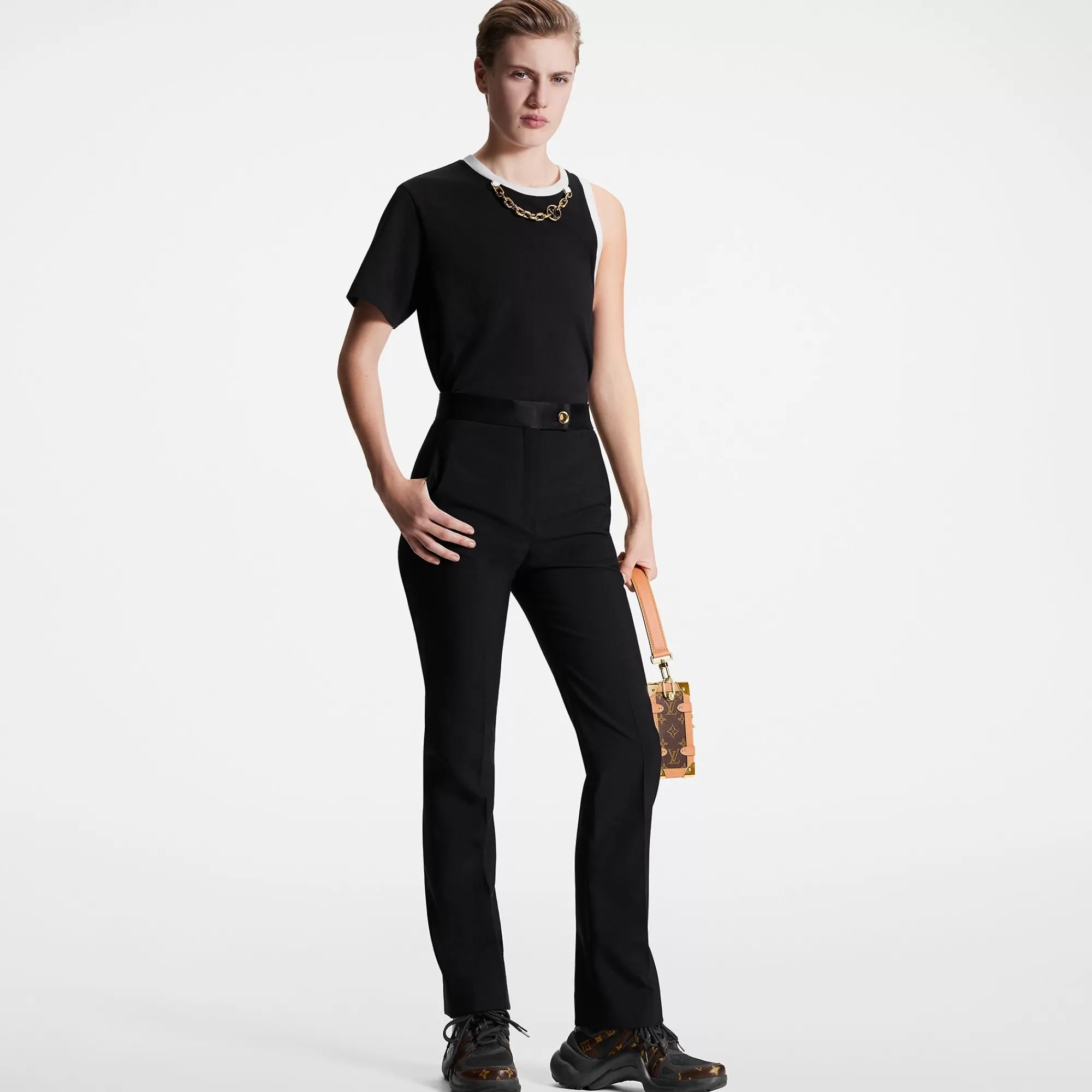 Online Louis Vuitton Satin Waistband Tailored Pants