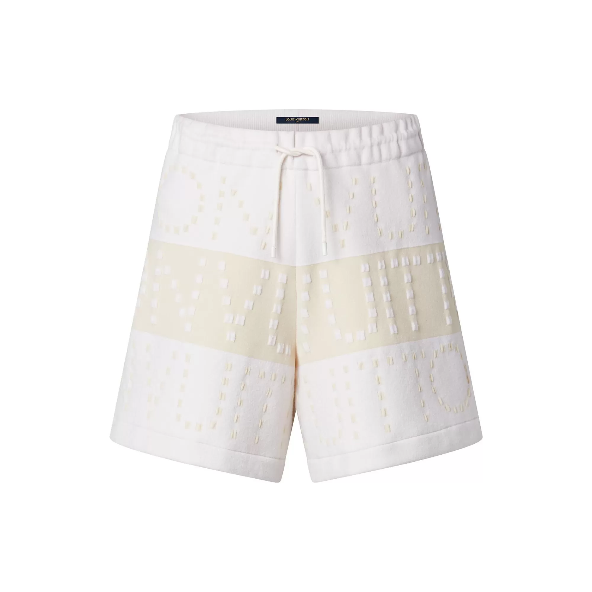 New Louis Vuitton Signature Chunky Stripes Bermuda Shorts Ecru