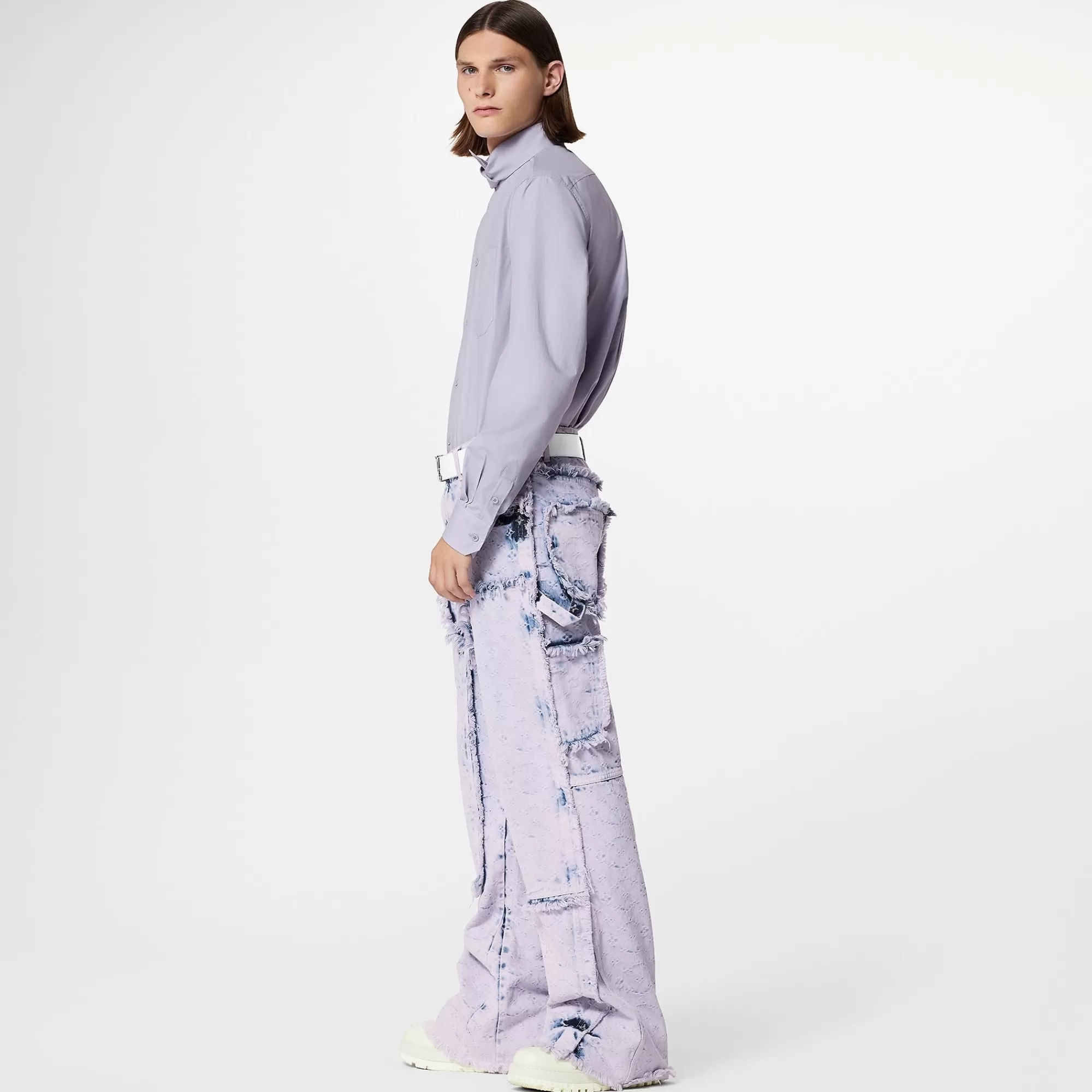 Store Louis Vuitton Wide Carpenter Trousers With Fringes